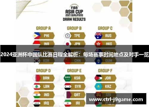 2024亚洲杯中国队比赛日程全解析：每场赛事时间地点及对手一览
