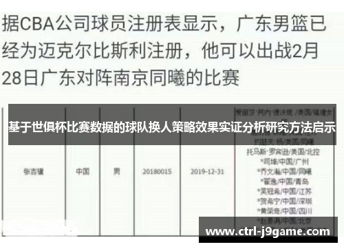 基于世俱杯比赛数据的球队换人策略效果实证分析研究方法启示